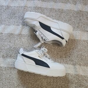 Puma White and Black Platform Sneakers